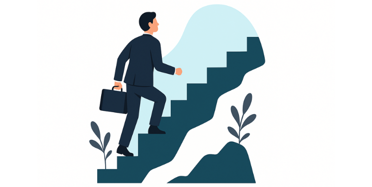 a person in a stair