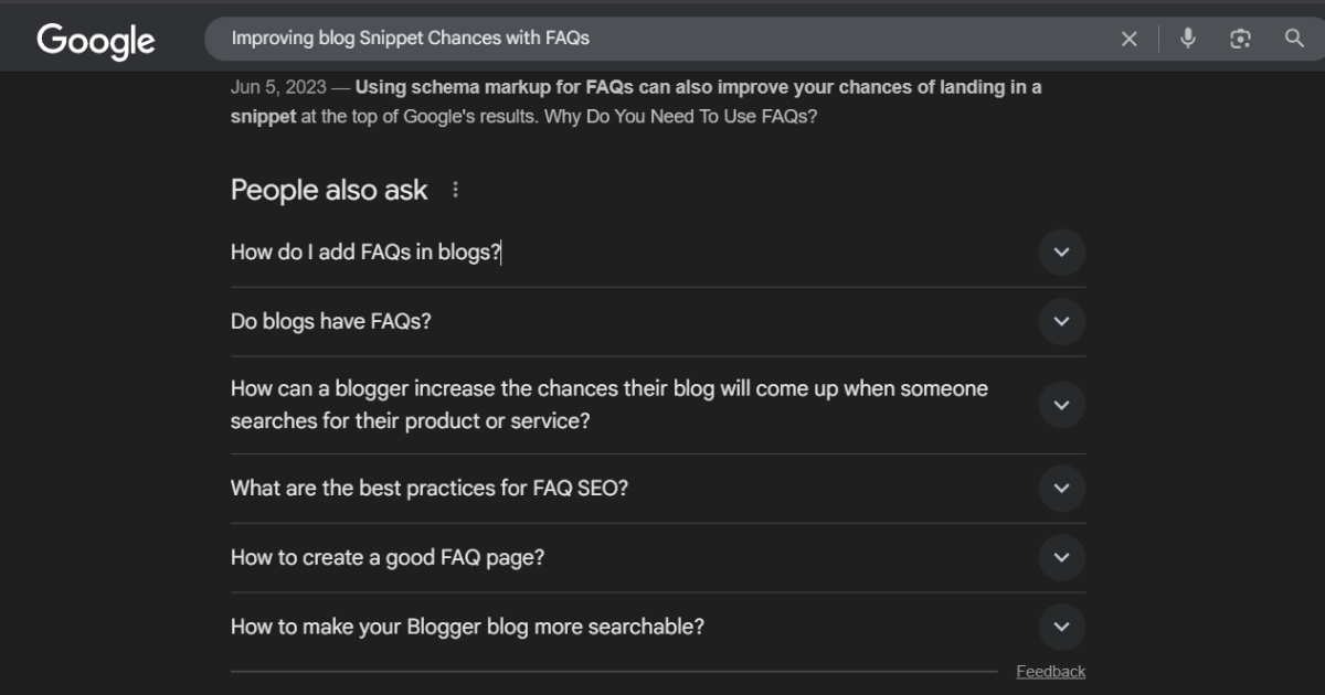 Improving Snippet Chances with FAQs